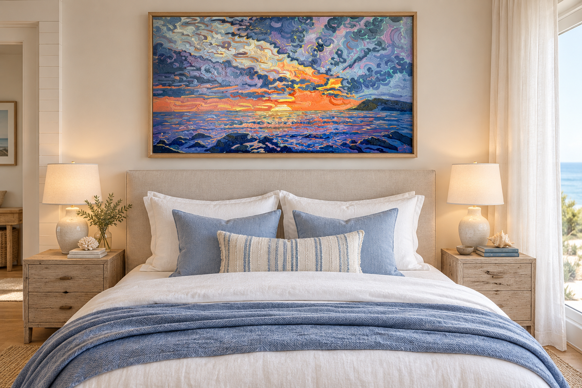 Seascape in Coastal Bedroom